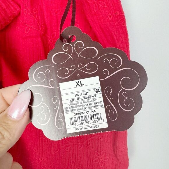 KNOX ROSE | NEW Rebel Red Eyelet Pull On Belted Shorts Women’s Size X-Large - Picture 6 of 10